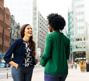 two people talking